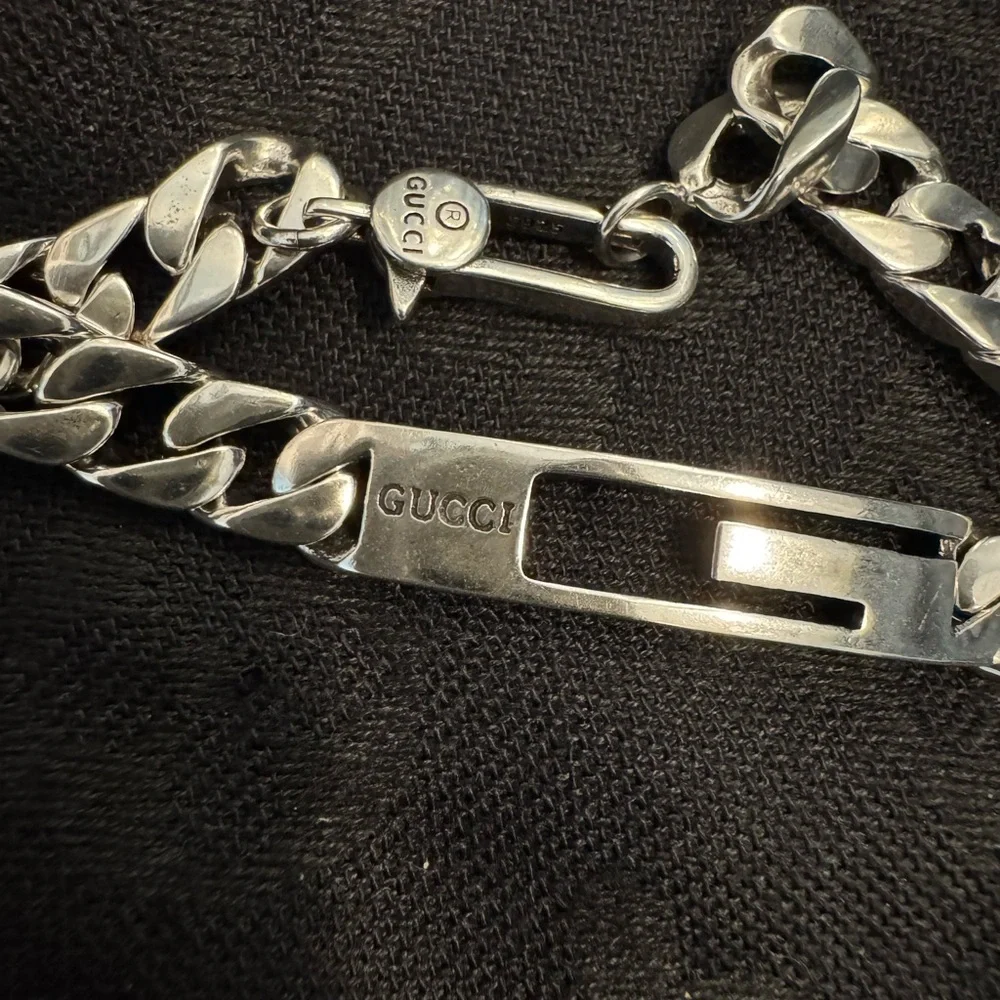 Gucci Silver S925 Cuban Link Jewelry Bracelet